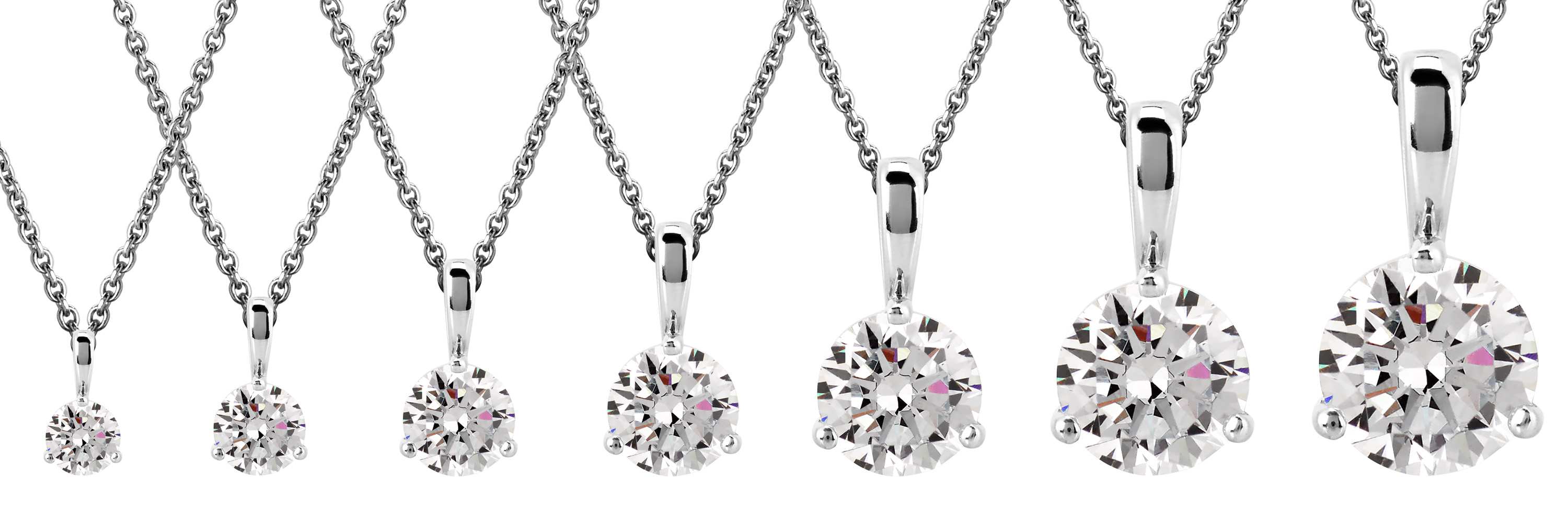 3/4 CT Diamond Solitaire Pendant Necklace in 14K White Gold with a 14K White Gold Adjustable 16" to 18" Cable Chain (I1-I2)