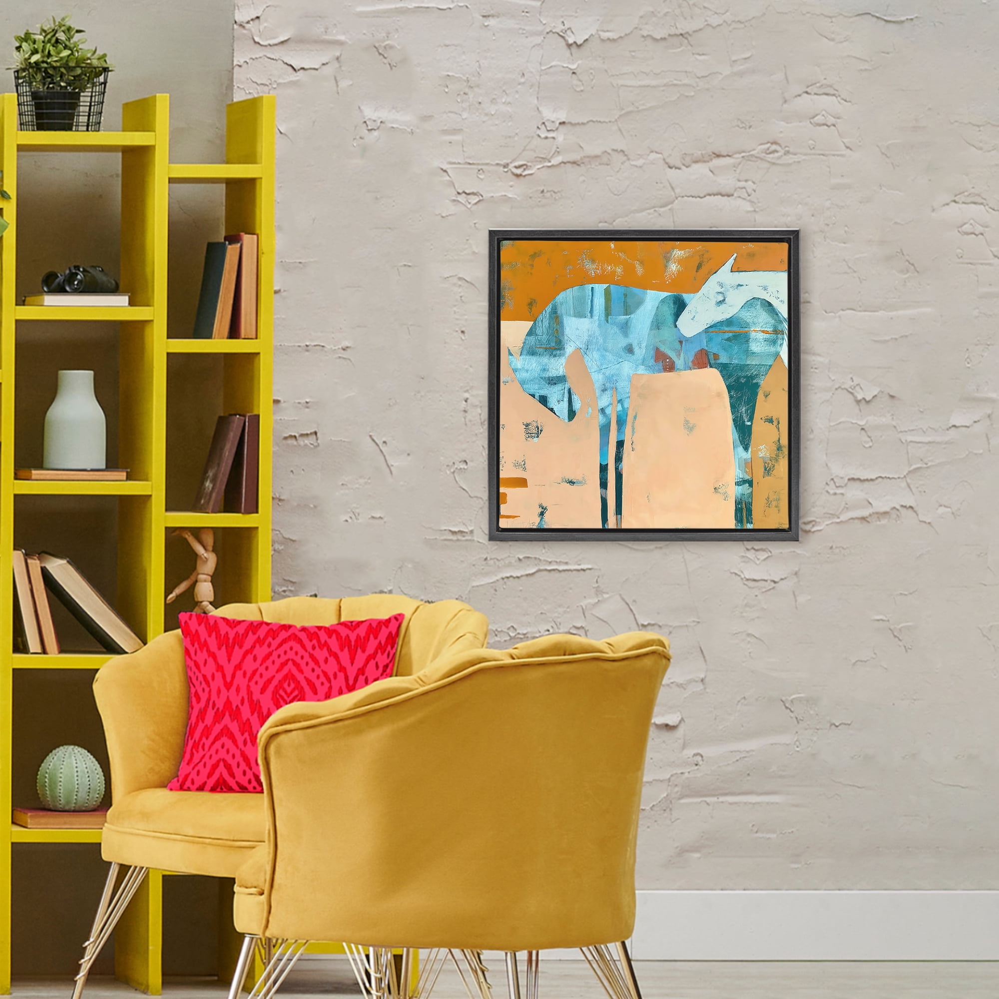 Kindred Crush Horses Black Framed Floater Canvas Wall Art, design by Dianna Fritzler