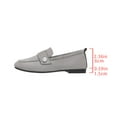 thumbnail image 5 of Penny Loafers for Women Elegant Pearl Suede Round Toe Slip on Flat Shoes Lightweight Casual Dressy Walking Shoes Gray Size 8, 5 of 8