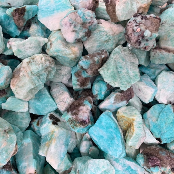 Wirejewelry 3 Lbs Of Bulk Rough Amazonite Stone Large Natural Rough Stone And Crystals For Tumbling Walmart Com Walmart Com