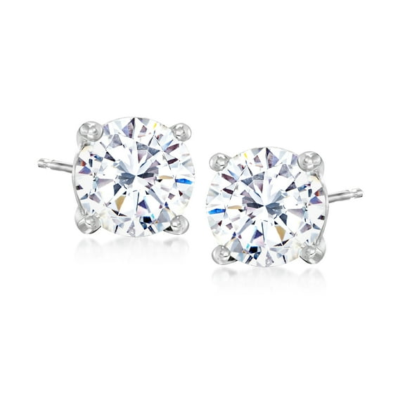 Ross-Simons 4.00 ct. t.w. CZ Stud Earrings in Sterling Silver, Women's, Adult