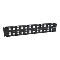 Tripp Lite 24-Port 2U Rack-Mount Unshielded Blank Keystone/Multimedia Patch Panel, RJ45 Ethernet, USB, HDMI, Cat5e/6 (N062-024-KJ)