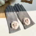 thumbnail image 3 of Yoetaun Camellia Pearls Mittens Winter Full Finger Warm Touching Screen Keep Warm Outdoor Thermal Gloves Gloves Pink, 3 of 8