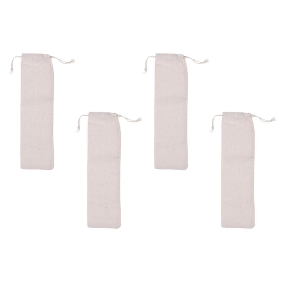 HIAKDOFT 4Pcs Case Stainless Steel Drinking Straws Holder Bag for Daily Use and Home