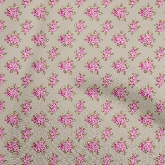 oneOone Rayon Pink Fabric Floral Fabric For Sewing Printed Craft Fabric By The Yard 56 Inch Wide