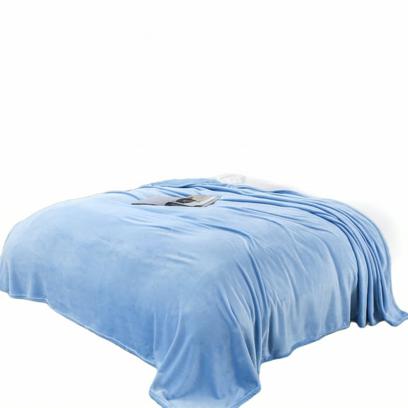AUQ Throw Blanket,Defined Corner Hem Bed Throw Blanket,Secure Edge Stitch Throw Blankets,Blue,27*40in