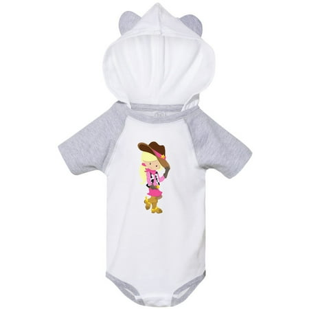 

Inktastic Cowboy Girl Girl With Cowboy Hat Blonde Hair Gift Baby Girl Bodysuit
