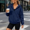 thumbnail image 1 of Neewe Women's Lightweight Hoodies Full Zip Up Oversized Sweatshirts with Pockets Long Sleeve Thin Casual Hooded Spring Fall, 1 of 8
