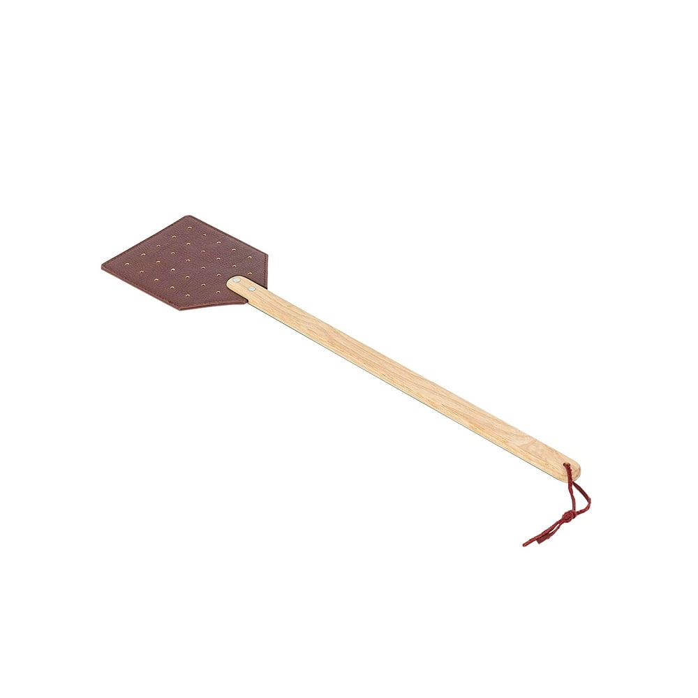 Abbott Collection Faux Leather Fly Swatter - Vinyl Paddle with Wood ...