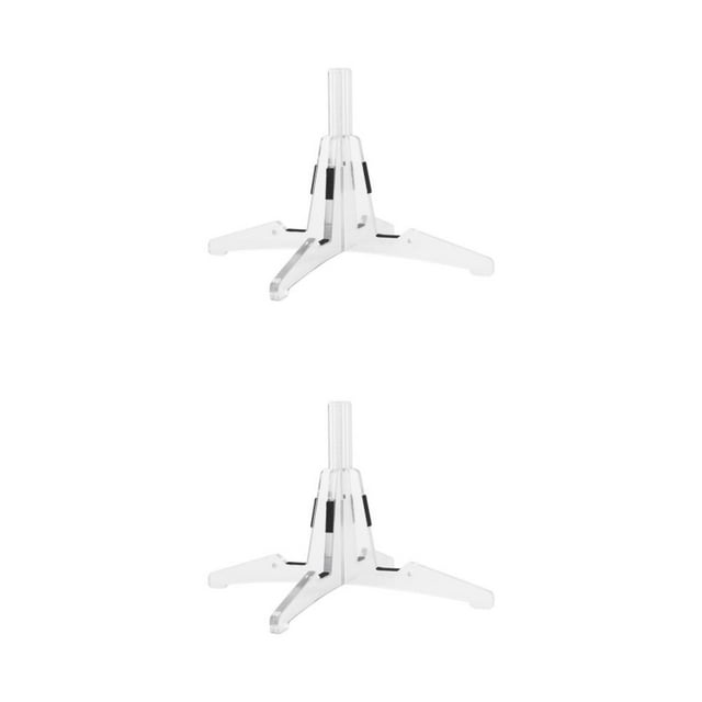 Soporte de clarinete Wosthever instrumento de viento de flauta plegable con soporte de cuatro patas desmontable ligero profesional Transparente 2Conjunto