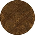 thumbnail image 1 of Ahgly Tapis Rond Lavable en Machine Intérieur Transitionnel Acajou Brun, 7 Pieds Rond, 1 of 7
