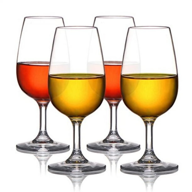 MICHLEY Unbreakable Stemmed Wine Glasses, 100 Tritan Plastic Small Snifter Glasses, BPAfree