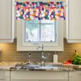 thumbnail image 2 of Yayeee Kitchen Valance Rod Pocket 54" x 18" Living Room Window Curtain, White Colorful Circles, 2 of 6