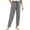 Grey, variant on ZHENHONG Casual Pants for Women Women's Cotton Linen Straight Leg Pants Elastic Drawstring Casual Trousers With Pockets Summer Beach Pants