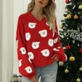 thumbnail image 5 of Cathalem Chandails Surdimensionnés pour Femmes, T-Shirts Basiques pour Automne Hiver, Rouge m, 5 of 5