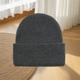 thumbnail image 5 of Women's Waffle Knit Beanie, Solid Color Rolled Brim Slouchy Hat, Thickened Winter Warm Cuffed Hat for Outdoor, Casual Daily Wear and Gift Grey, 5 of 7