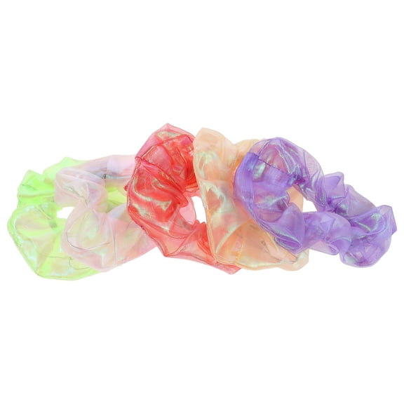 OFFIGAM 5pcs LED Glow Scrunchies Hair Ties for Women Neon Parties Night Events Accessories