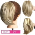 thumbnail image 2 of Chignon Droit en Désordre Postiche Synthétique Queue de Cheval Courte Pince Extensions de Queue de Cheval pour Femmes, 2 of 7