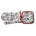 thumbnail image 3 of Oven Mitt Gloves With Hot Pot Holder For Kitchen, Floral Design, 3 of 4