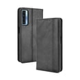 thumbnail image 1 of Compatible with TCL 20L Case Magnetic Closure Vintage Pattern PU Leather Wallet Cover with Card Slots-Black, 1 of 5