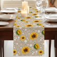thumbnail image 3 of Table Runners 70 Inches Long Dress Scarves, Brown Yellow Sunflower Farmhouse Coffee/Dining/Kitchen Table Decor, Holiday Table Runner, Summer Botanical Farmhouse Floral 13x70 Inch, 3 of 9