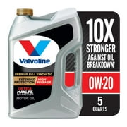Valvoline Full Synthetic Extended Protection High Mileage 0W-20 Motor Oil, 5QT