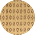 thumbnail image 1 of Ahgly Company Indoor Round Abstract Brown Modern Area Rugs, 3' Round, 1 of 4