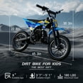 thumbnail image 3 of TOXOZERS 50CC Dirt Bike,Upgraded 2-Stroke Gas Powered Mini Bike for Kids 8+,Max Speed 25Mph,Support Up to 180lbs,Pull Start,Blue, 3 of 7