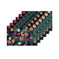 thumbnail image 4 of MKHERT Bright Summer Hibiscus Flowers and Exotic Palm Leaves Placemats Table Mats for Dining Room Kitchen Table Decoration 12x18 inch,Set of 6, 4 of 4