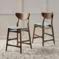 thumbnail image 3 of Skriver Fabric Counter Chair, Set of 2, Dark Grey/ Oak Finish, 3 of 7