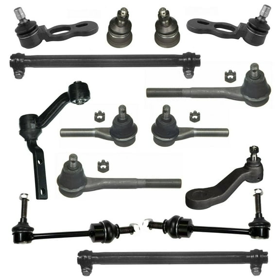 14 Pc Suspension Kit Steering Tie Rod Ends Adjusting Sleeves Idler Pitman Arms Upper Lower Ball Joints Sway Bar End Link Fits select: 1998-2002 LINCOLN TOWN CAR