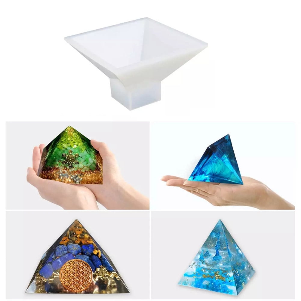 Crystal Making Mold Pendant Pyramid Shape Silicone Mould DIY Decor Resin Mold 