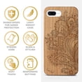 thumbnail image 4 of Case Yard Wooden Case Outside Soft TPU Silicone, Slim Fit Shockproof Wood Protective Phone Cover for Girls Boys Men and Women, Supports Wireless Charging Flower Paisley Design case for iPhone-8-Plus, 4 of 7