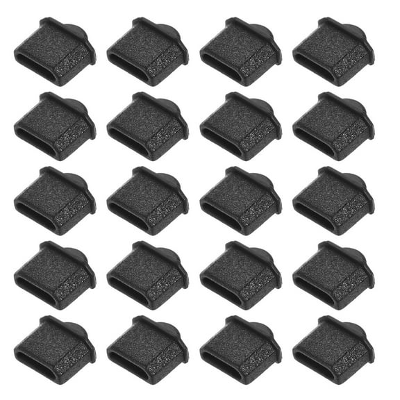 Silicone Micro  Anti-Dust Stopper Cap Cover for Female Port Black 20PCS