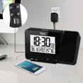 thumbnail image 2 of Projection clock black alarm clock with time temperature projection LED screen alarm clock USB charging clock, 2 of 5