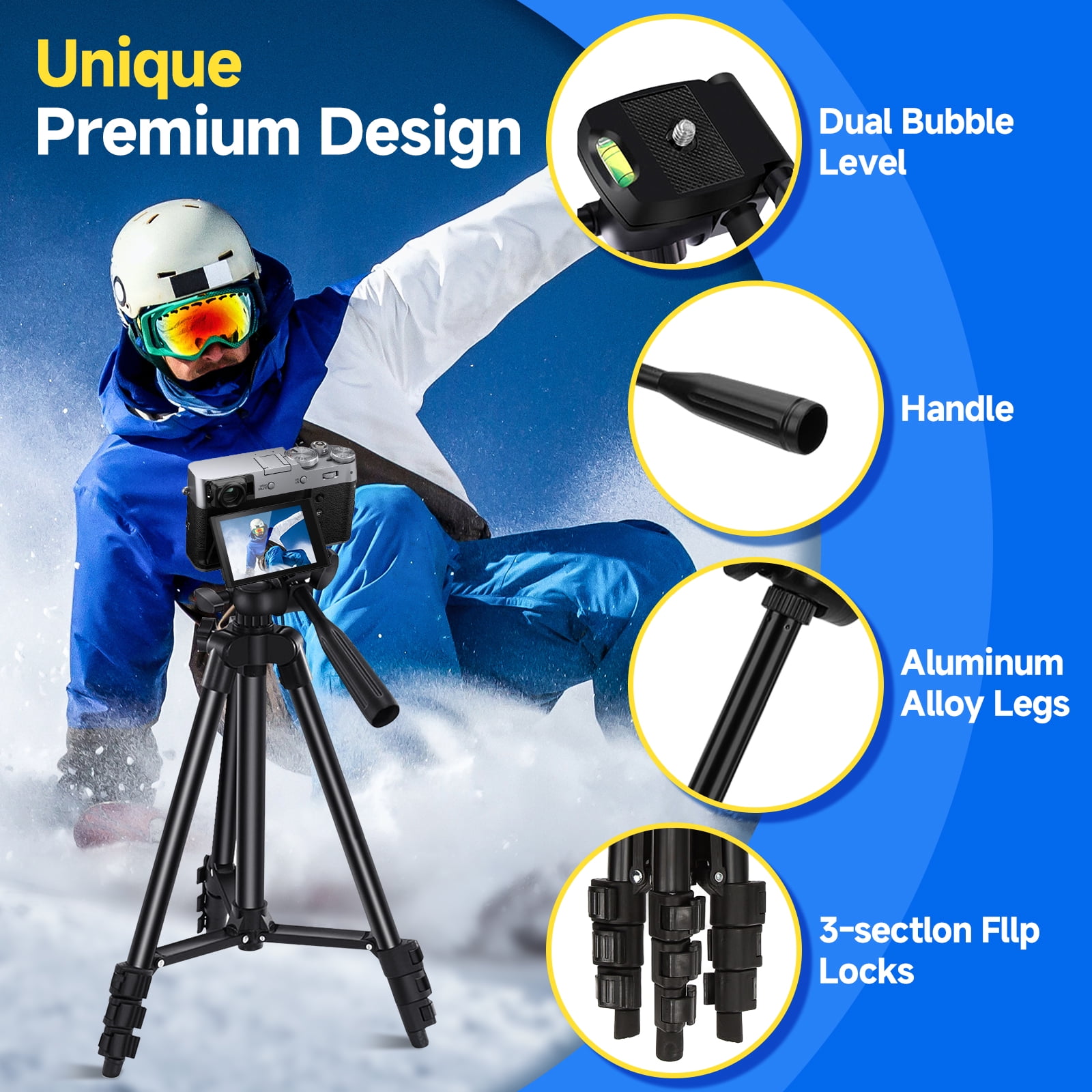 Selfie Stick Phone Tripod Vlogging Kit with Wireless Remote Microphone LED Light Rotating Phone Holder for Live Stream, Instagram TikTok, YouTube, Tripod for iPhone, Android & Cameras