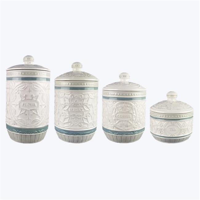 Youngs 20991 Ceramic Casual Provincial Canisters Set of 4
