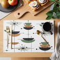 thumbnail image 2 of Navy Color Block Boho Placemats Set of 8, Abstract Bohemian Geometric Placemats for Dining Table, Place Mats for Kitchen Tabletop, Waterproof Wipeable Dining Table Mats Set, 2 of 9