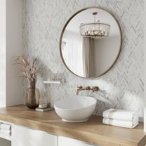 Serena 9x13 White Gray Gold Calacatta Gold Mosaic Chevron Wall and Floor Tile (4 sq ft/case) - 5 Pack