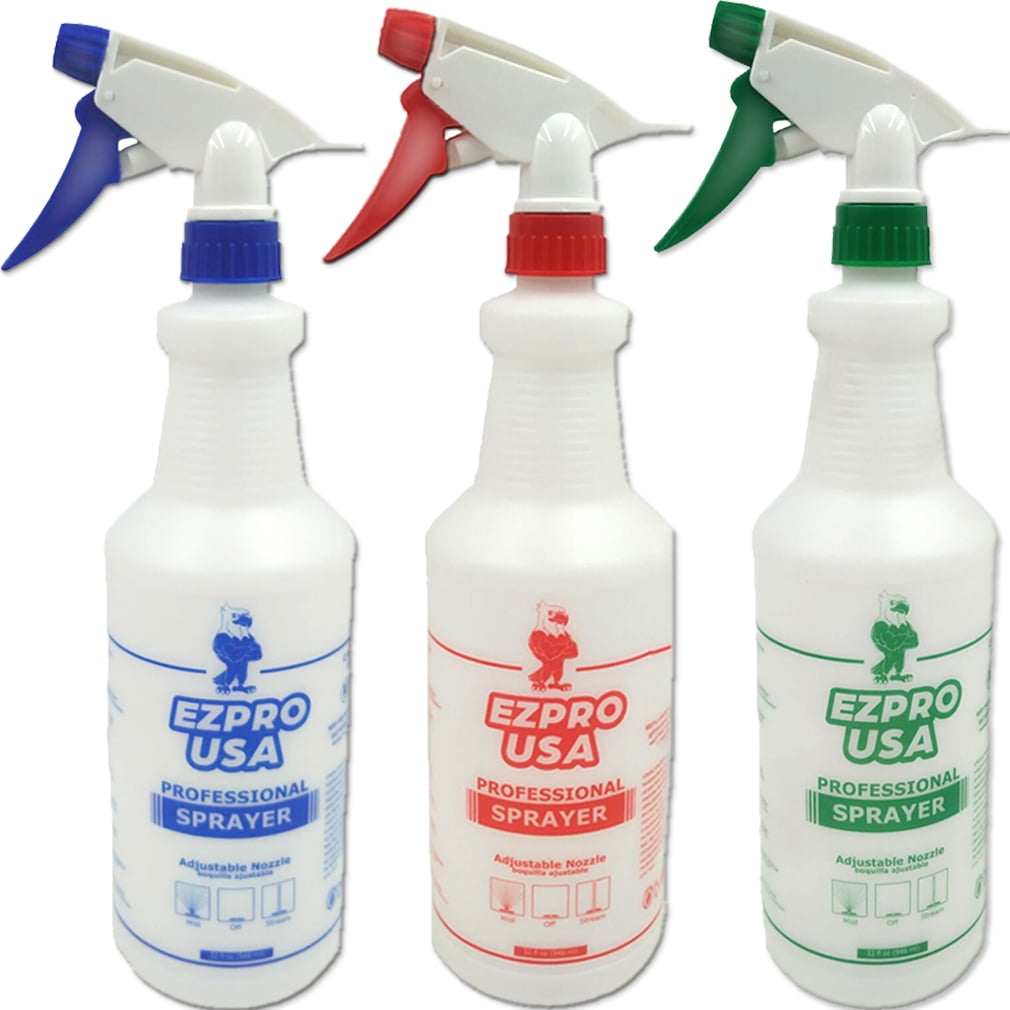 32 oz Empty Plastic Spray Bottle for Cleaning Solutions Measurements 3 Pack  