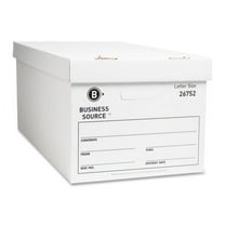 Business Source, BSN26752, Lift-off Lid Light Duty Storage Box, 12 / Carton, White