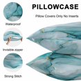 thumbnail image 5 of Turquoise Marble Throw Pillow Covers 26x26 Inch Set of 2, Abstract Modern Art Marble Crack Waterproof Outdoor Pillow Covers, Decorative Cushion Pillowcases for Couch, Sofa, Bed, Garden, Patio, 5 of 9