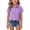 Light Violet, variant on CPNG Girls Daily Casual Lapel Shirt Solid Color Short Sleeve Comfortable Breathable Loose Lapel Buttoned Shirts(Navy,11-12 Years)