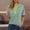 Green, variant on YHAJDS Summer Shirts for Women Short Sleeve V Neck Button Down Striped Print Blouse Loose Casual Top