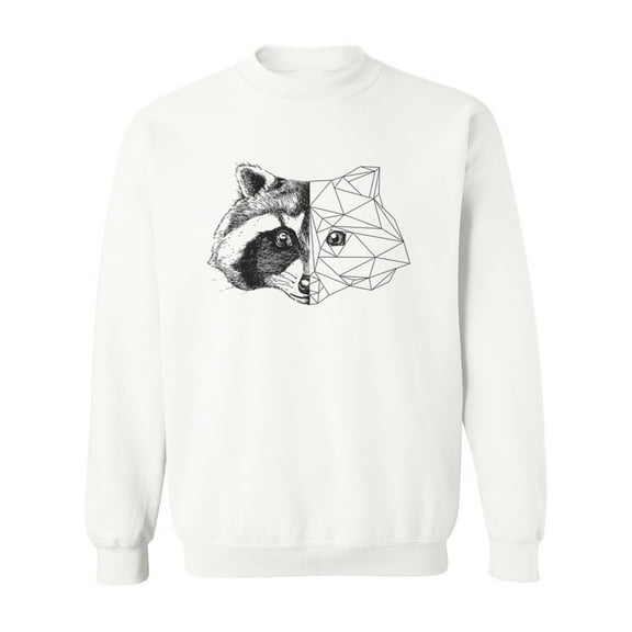 Realistic And Polygonal Raccoon. Sweatshirt Men -Image by Shutterstock, Male Large