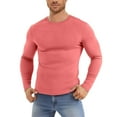 thumbnail image 5 of Mens Stretchy Crew Neck Shirts Long Sleeve Athletic Fall Layering Tops Mesh Breathable Casual Active Pullover Tops Wine, S, 5 of 5