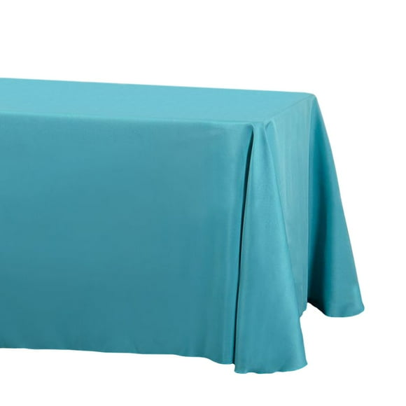 LTc LINENS Tablecloth 90 x 156-Inch Rectangular Polyester Tablecloth with Rounded corners Turquoise (90156-010169)