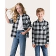 thumbnail image 4 of Balabala Boys' and Girls' Long Sleeve Flannel Shirt, Toddler & Kids Plaid Button Down, Soft Cotton Blend, Casual Fall Outerwear, 4 of 8