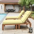 thumbnail image 6 of Kimunuk Outdoor Chaise Lounge Cushions, 80" x 26" x 4" Waterproof Pool Beach Recliner Replacement Cushions with Ties, Light Yellow, 6 of 7