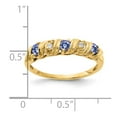 thumbnail image 2 of Solid 14k Yellow Gold 2.75mm Tanzanite Blue December Gemstone Diamond Engagement Ring Size 6 (.024 cttw.), 2 of 3
